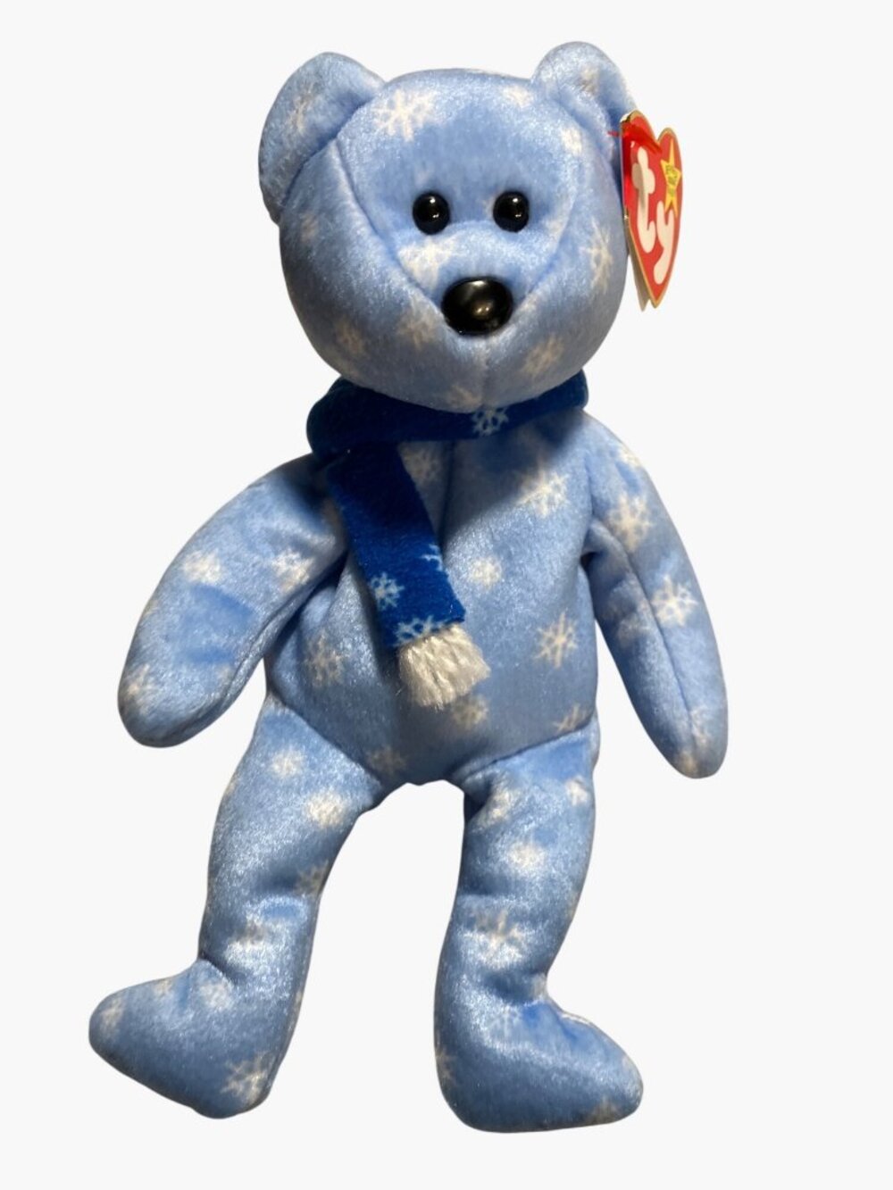 Ty Beanie Baby 1999 Holiday Teddy Blue Snowflake Bear 8 Inch With Tags
